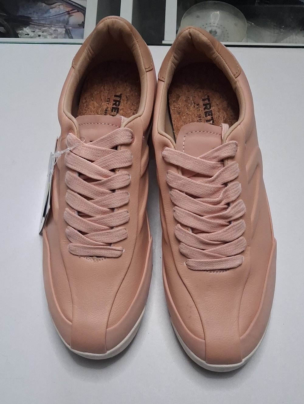 Tretorn Peach Blush Low-Top Lace-Up Sneakers